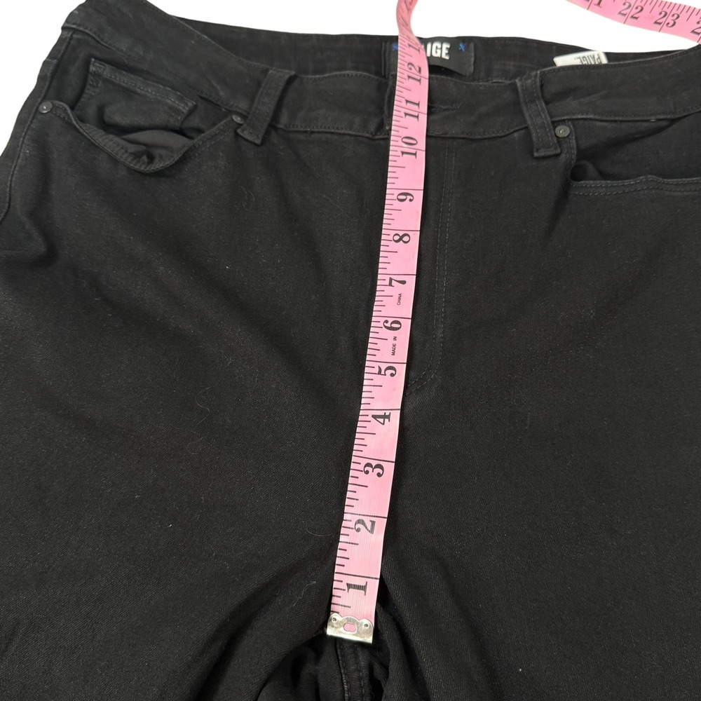 PAIGE Anessa High-Rise Wide-Leg Ankle Jeans Pants Cropped Black Fog Luxe Size 31 - Picture 7 of 11